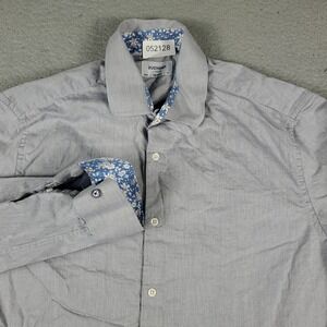Duchamp Shirt Mens  Size 16.5 Large Gray Dress Button Up Long Sleeve